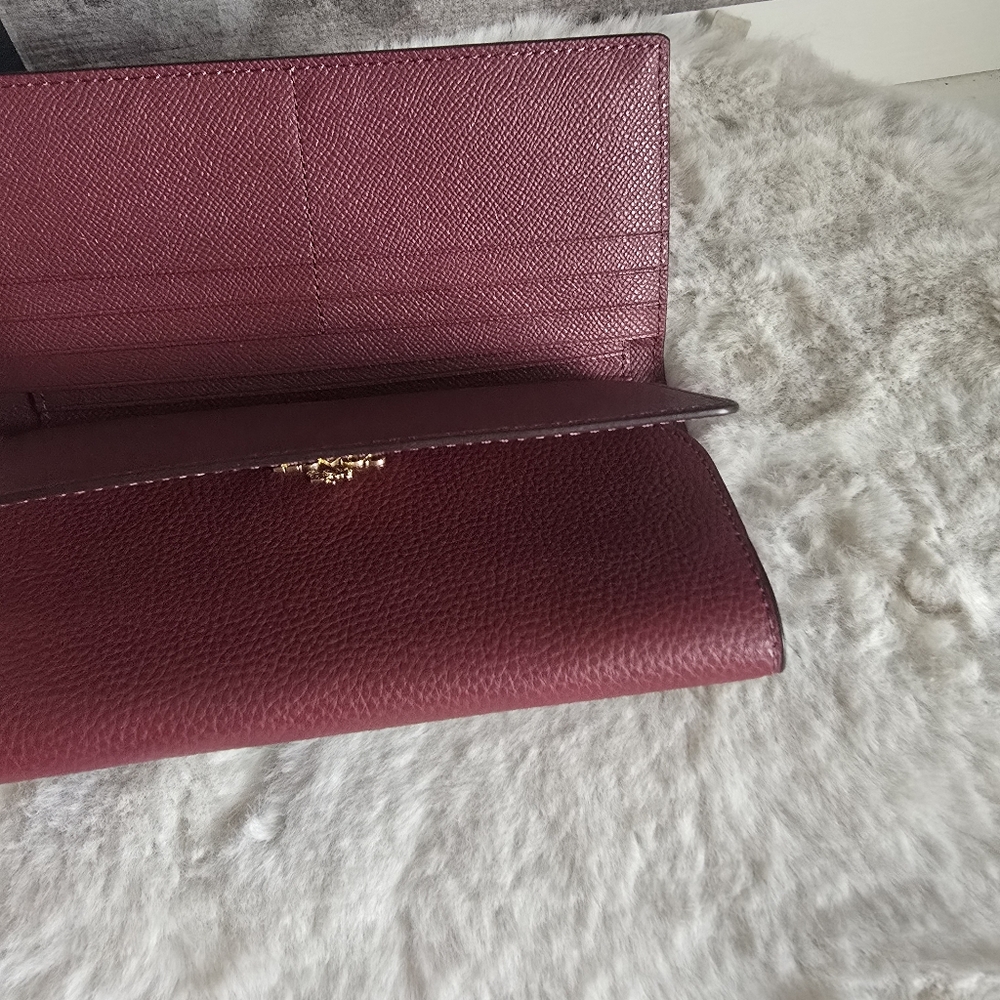Coach Burgundy Leather Tote and Wallet Set - Picture 10 of 12
